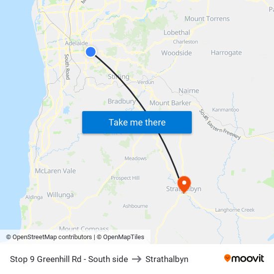 Stop 9 Greenhill Rd - South side to Strathalbyn map