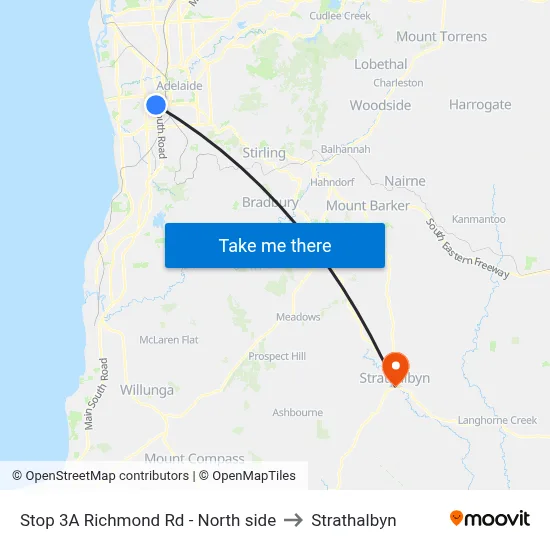 Stop 3A Richmond Rd - North side to Strathalbyn map