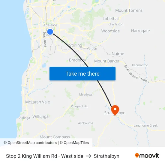Stop 2 King William Rd - West side to Strathalbyn map