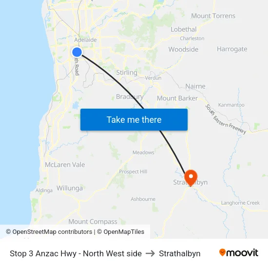 Stop 3 Anzac Hwy - North West side to Strathalbyn map