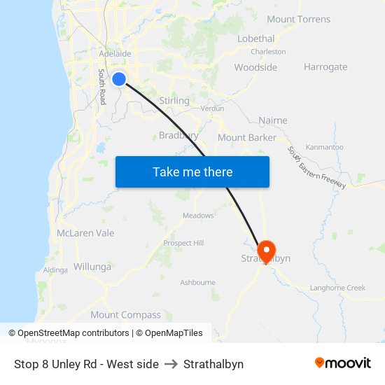 Stop 8 Unley Rd - West side to Strathalbyn map