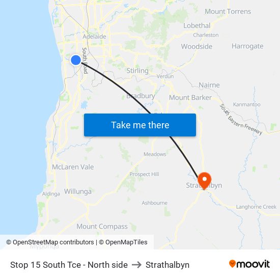 Stop 15 South Tce - North side to Strathalbyn map