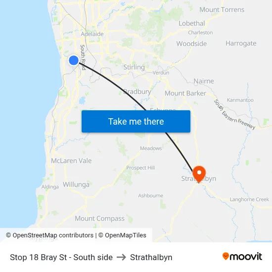 Stop 18 Bray St - South side to Strathalbyn map