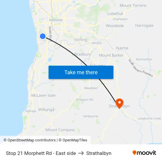Stop 21 Morphett Rd - East side to Strathalbyn map