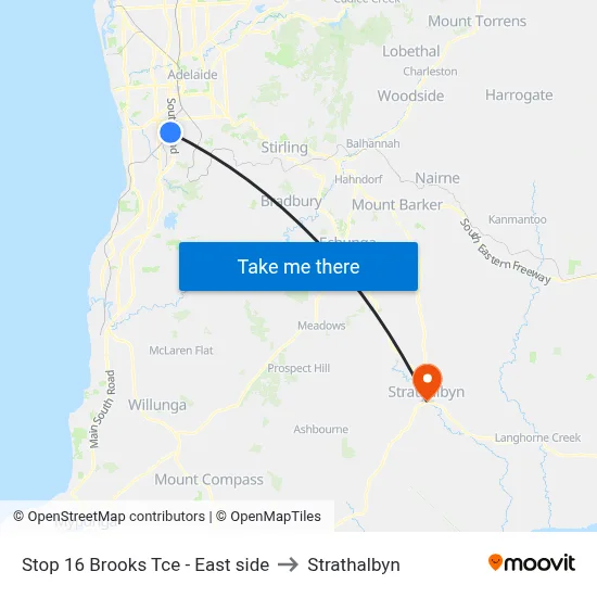 Stop 16 Brooks Tce - East side to Strathalbyn map