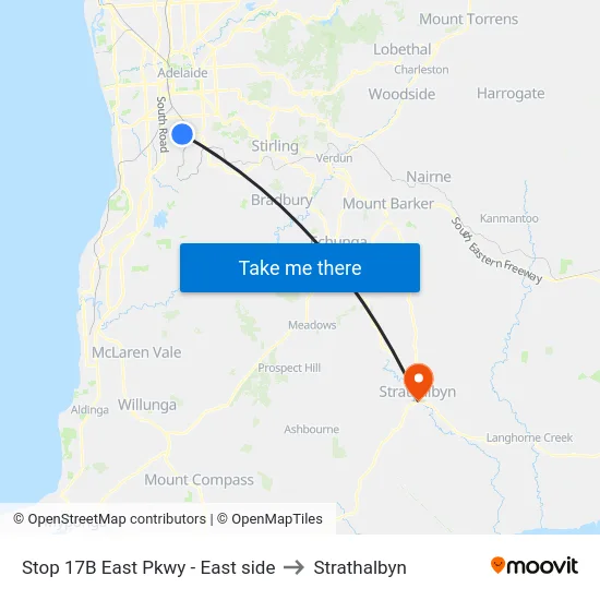 Stop 17B East Pkwy - East side to Strathalbyn map