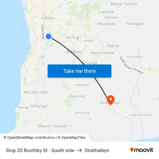 Stop 20 Boothby St - South side to Strathalbyn map