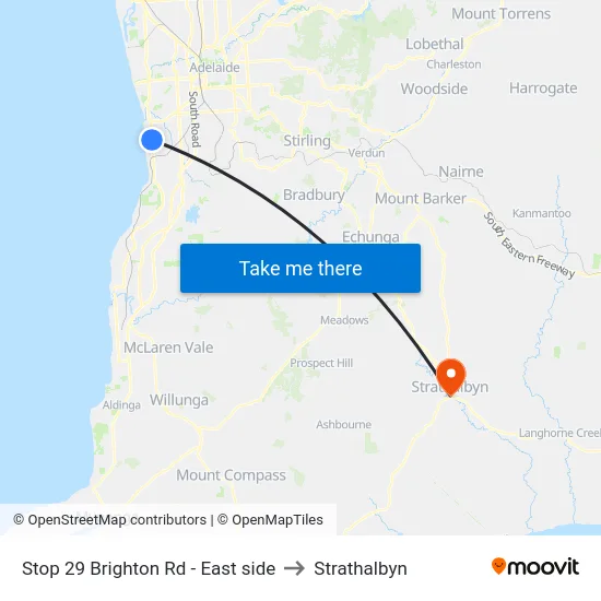 Stop 29 Brighton Rd - East side to Strathalbyn map