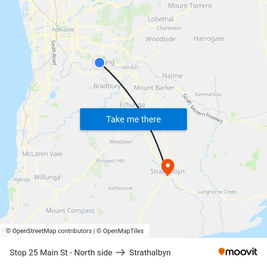 Stop 25 Main St - North side to Strathalbyn map