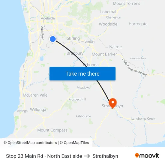 Stop 23 Main Rd - North East side to Strathalbyn map