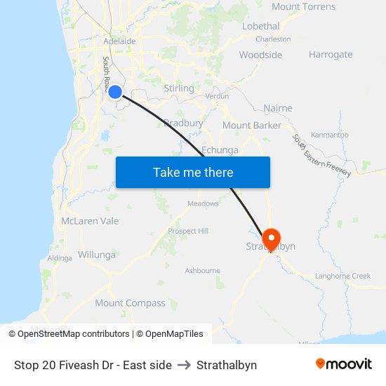 Stop 20 Fiveash Dr - East side to Strathalbyn map