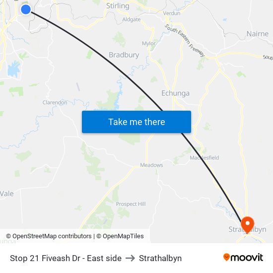 Stop 21 Fiveash Dr - East side to Strathalbyn map