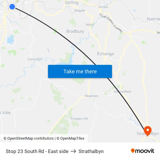 Stop 23 South Rd - East side to Strathalbyn map