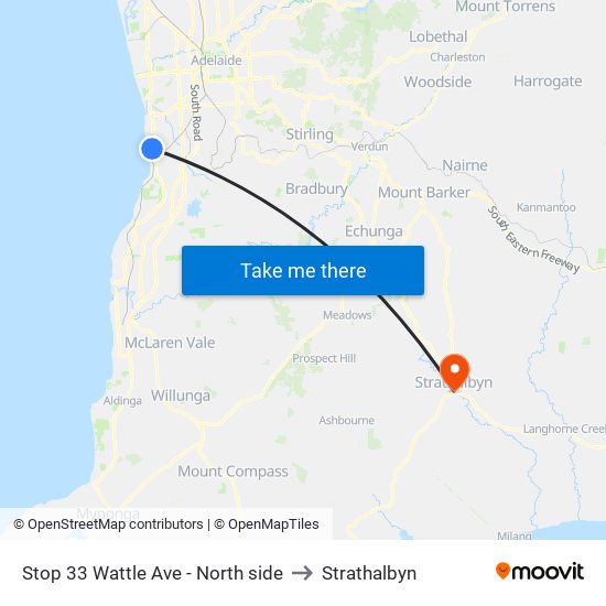 Stop 33 Wattle Ave - North side to Strathalbyn map