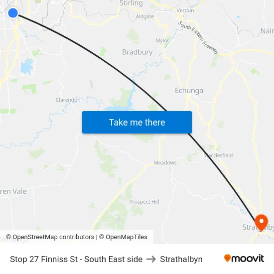 Stop 27 Finniss St - South East side to Strathalbyn map
