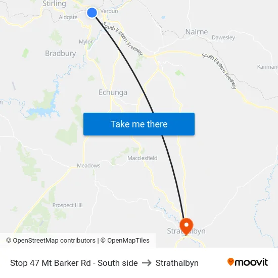 Stop 47 Mt Barker Rd - South side to Strathalbyn map