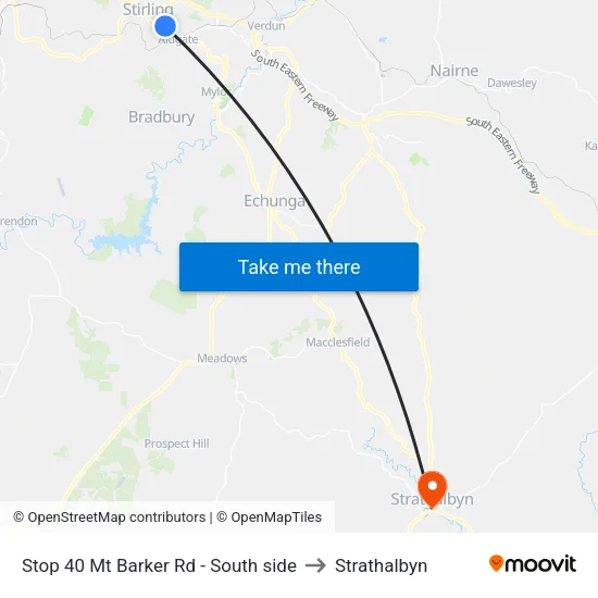 Stop 40 Mt Barker Rd - South side to Strathalbyn map