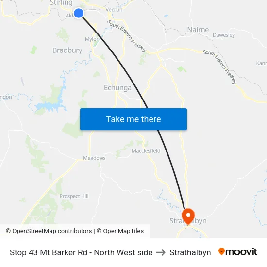 Stop 43 Mt Barker Rd - North West side to Strathalbyn map