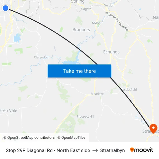 Stop 29F Diagonal Rd - North East side to Strathalbyn map