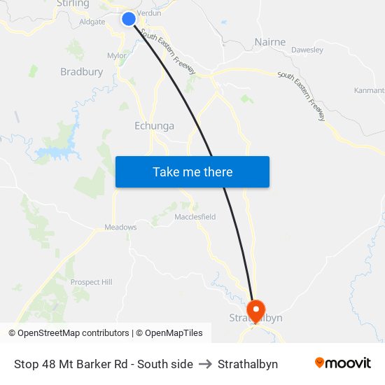 Stop 48 Mt Barker Rd - South side to Strathalbyn map