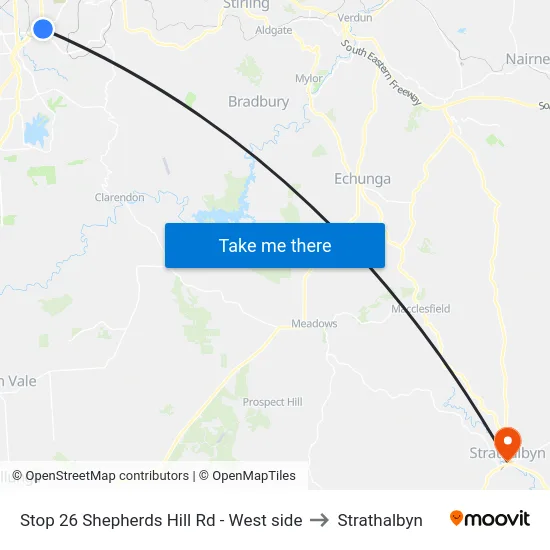 Stop 26 Shepherds Hill Rd - West side to Strathalbyn map