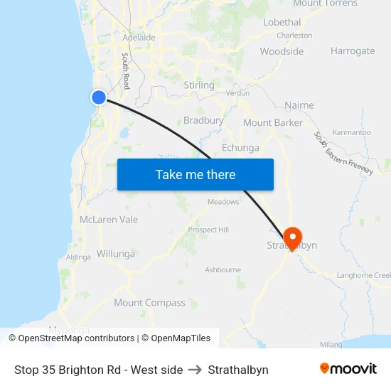 Stop 35 Brighton Rd - West side to Strathalbyn map