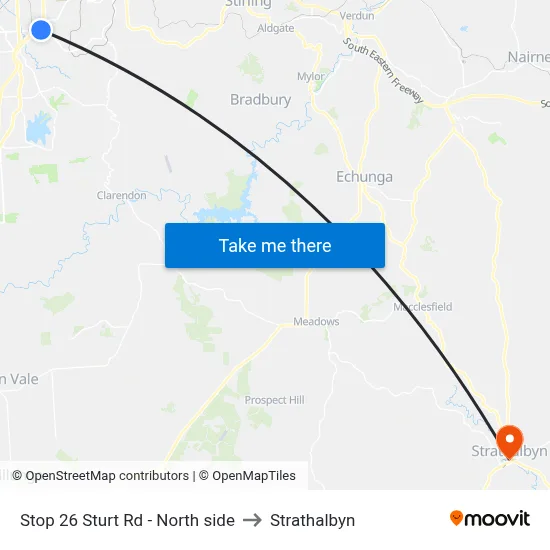 Stop 26 Sturt Rd - North side to Strathalbyn map