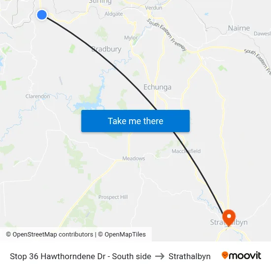 Stop 36 Hawthorndene Dr - South side to Strathalbyn map