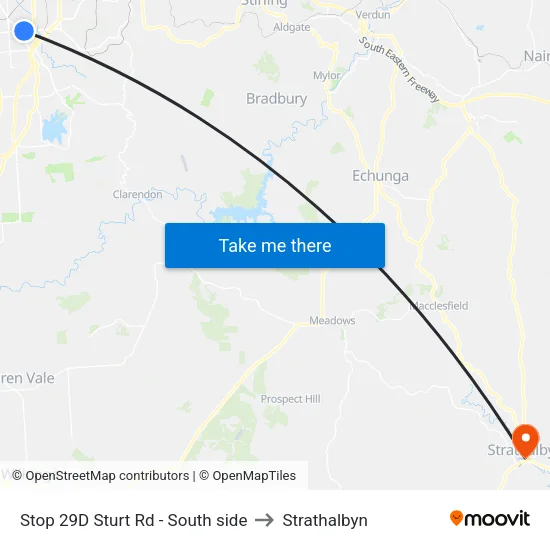 Stop 29D Sturt Rd - South side to Strathalbyn map