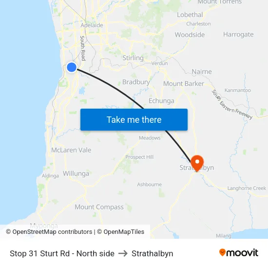 Stop 31 Sturt Rd - North side to Strathalbyn map