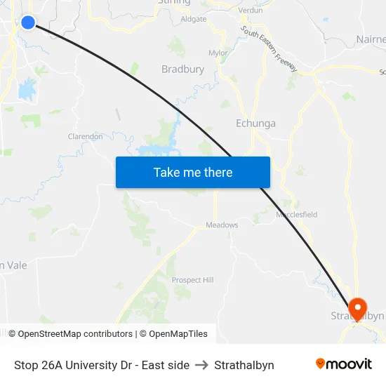 Stop 26A University Dr - East side to Strathalbyn map