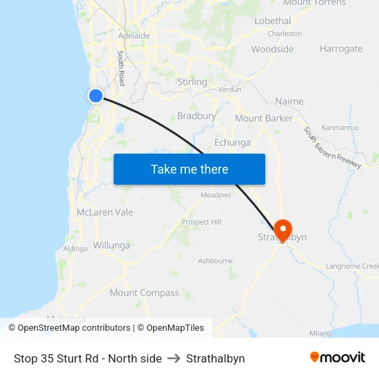 Stop 35 Sturt Rd - North side to Strathalbyn map