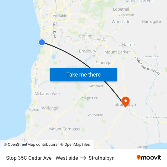 Stop 35C Cedar Ave - West side to Strathalbyn map