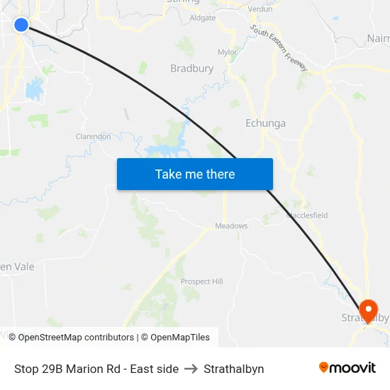 Stop 29B Marion Rd - East side to Strathalbyn map