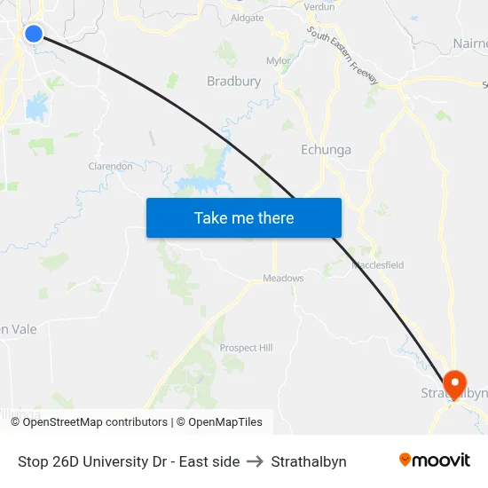 Stop 26D University Dr - East side to Strathalbyn map
