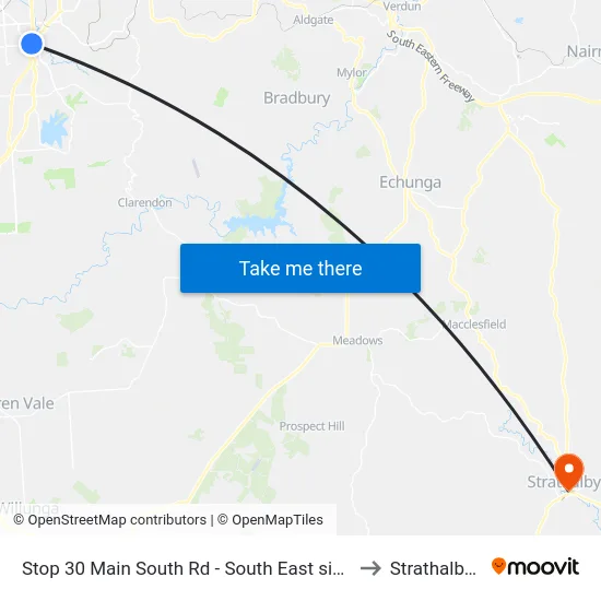 Stop 30 Main South Rd - South East side to Strathalbyn map