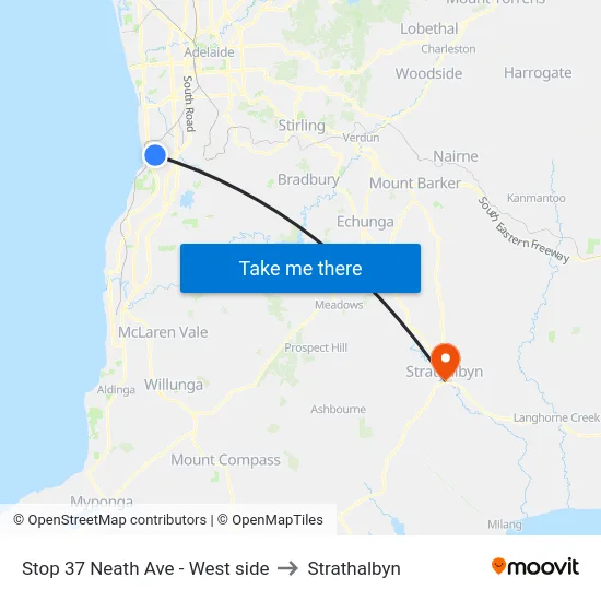 Stop 37 Neath Ave - West side to Strathalbyn map