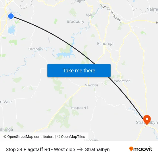 Stop 34 Flagstaff Rd - West side to Strathalbyn map