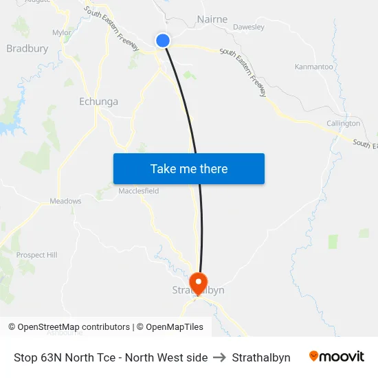 Stop 63N North Tce - North West side to Strathalbyn map
