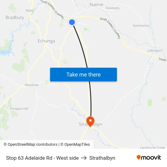 Stop 63 Adelaide Rd - West side to Strathalbyn map