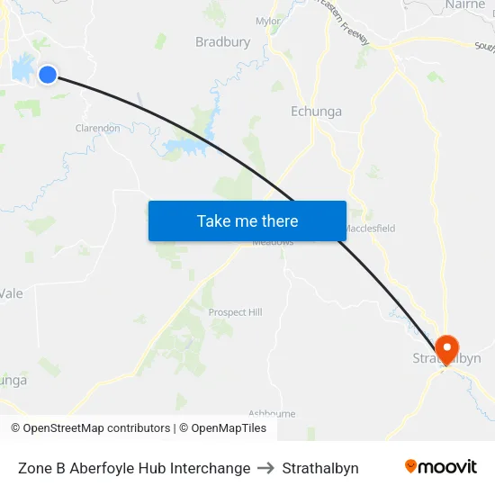 Zone B Aberfoyle Hub Interchange to Strathalbyn map