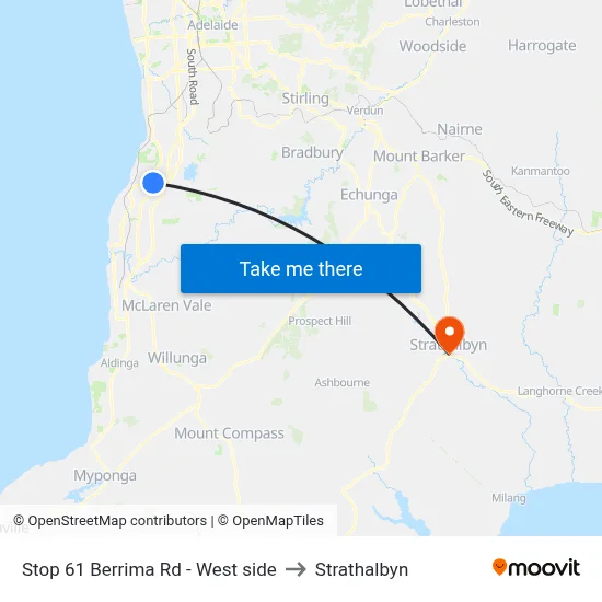 Stop 61 Berrima Rd - West side to Strathalbyn map