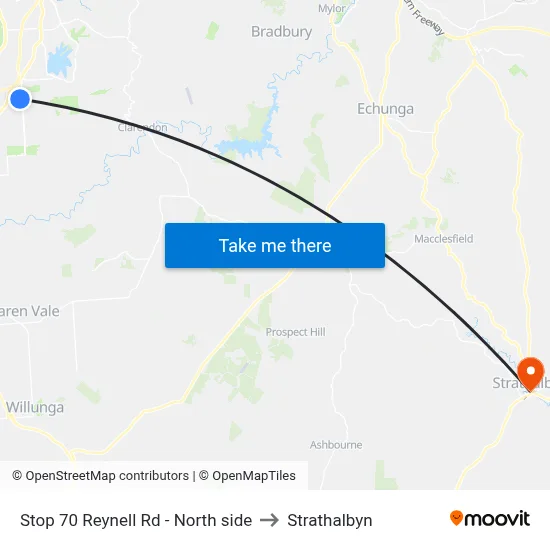Stop 70 Reynell Rd - North side to Strathalbyn map