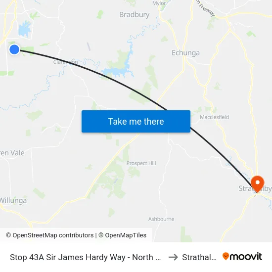 Stop 43A Sir James Hardy Way - North East side to Strathalbyn map