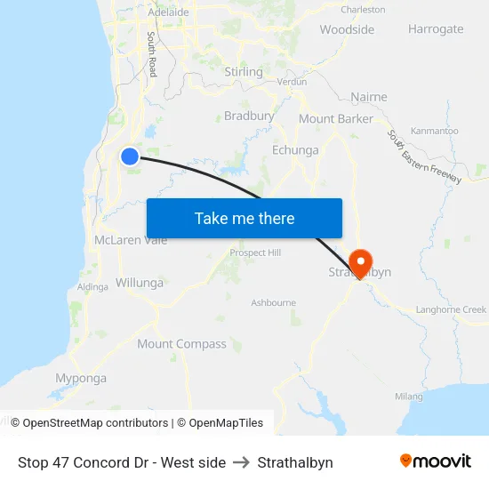 Stop 47 Concord Dr - West side to Strathalbyn map