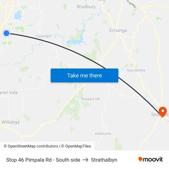 Stop 46 Pimpala Rd - South side to Strathalbyn map