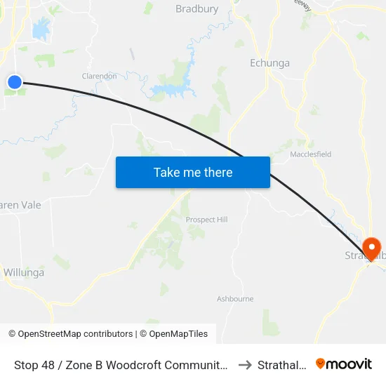 Stop 48 / Zone B Woodcroft Community Centre to Strathalbyn map