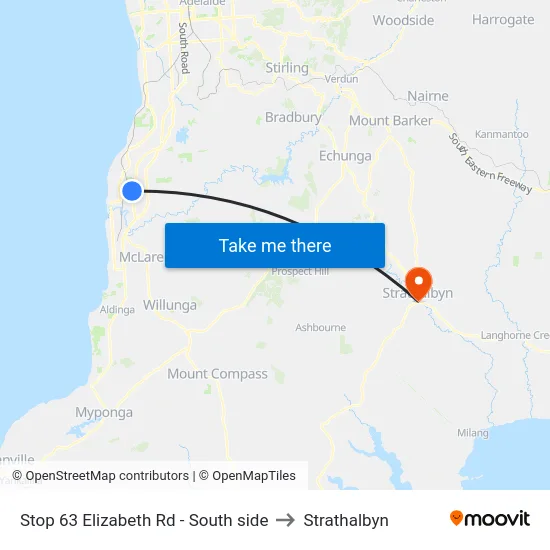 Stop 63 Elizabeth Rd - South side to Strathalbyn map