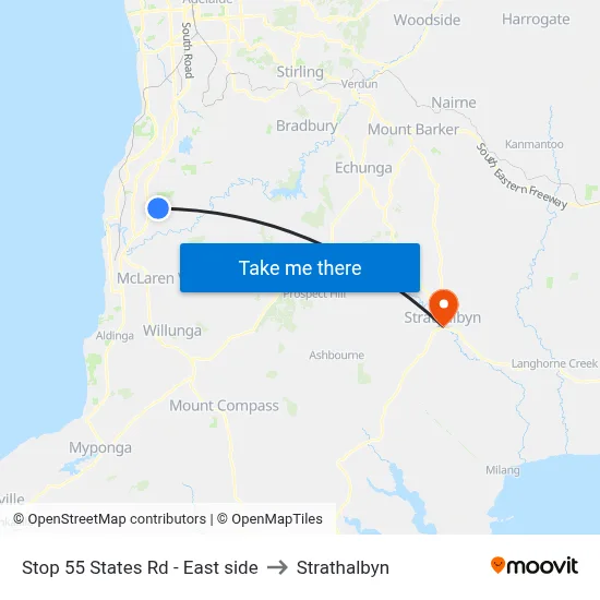Stop 55 States Rd - East side to Strathalbyn map