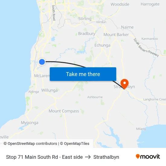 Stop 71 Main South Rd - East side to Strathalbyn map